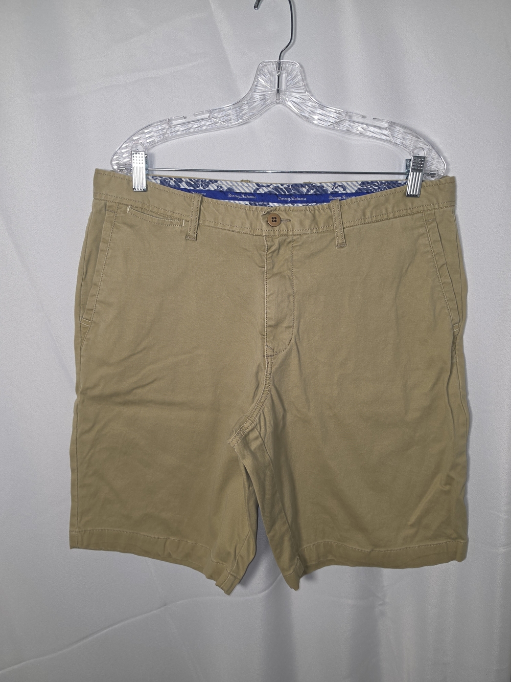 Tommy Bahama Tan Flat Front Cotton Shorts